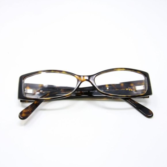 Prada Signature Havana Eyeglasses With Chrome Hardware Prescription Glasses - Picture 3 of 6